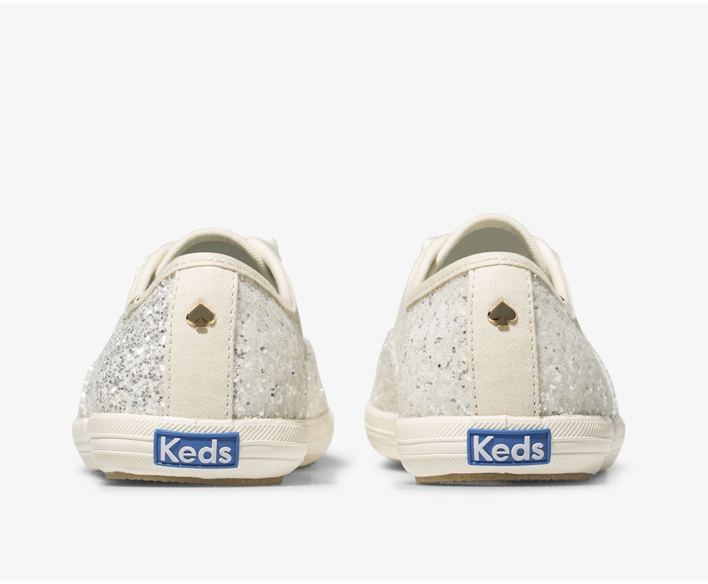 Tenis Keds Mujer Blancos - Kate Spade New York Champion Glitter - 0584-UCFIM